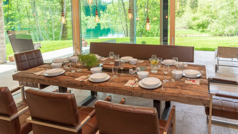 Étkező a tóra néző kilátással, © Ferienhaus am See Étkező a tóra néző kilátással, © Ferienhaus am See