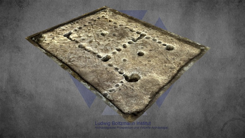 Excavation 2019: 3D model of a 9 × 15 m Stone Age house floor plan, © Mario Wallner Excavation 2019: 3D model of a 9 × 15 m Stone Age house floor plan, © Mario Wallner