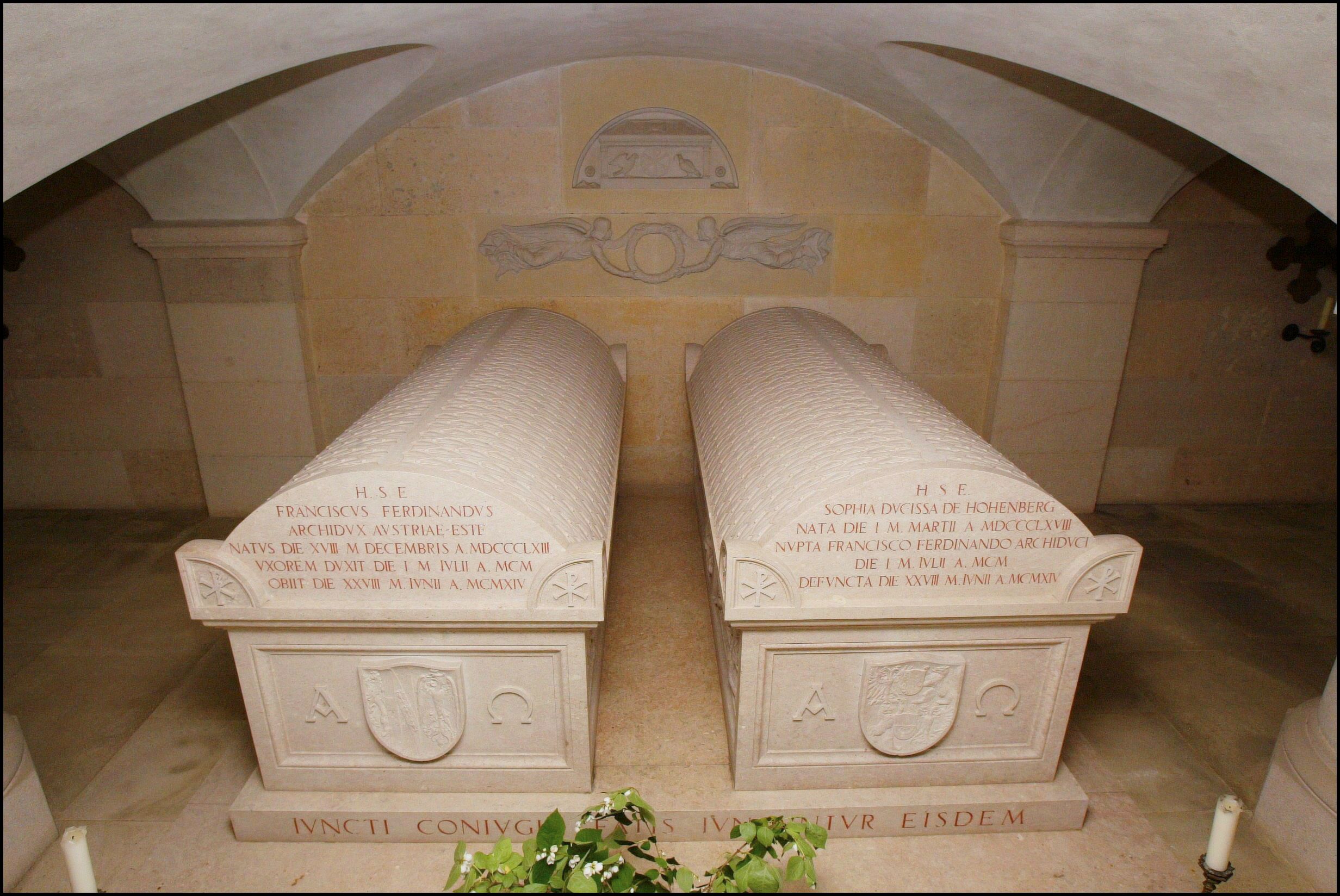 Az artstetteni kastély kriptájának belső nézete