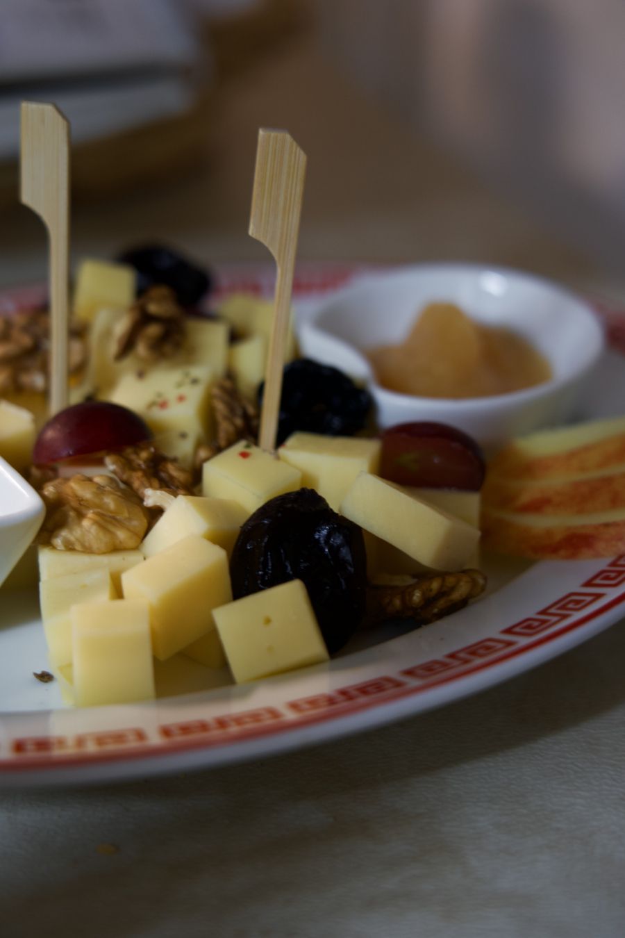 Részlet egy Heurigen-falatról.