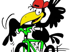 Radelnder Rabe aus Rabenstein, &copy; Mostviertel