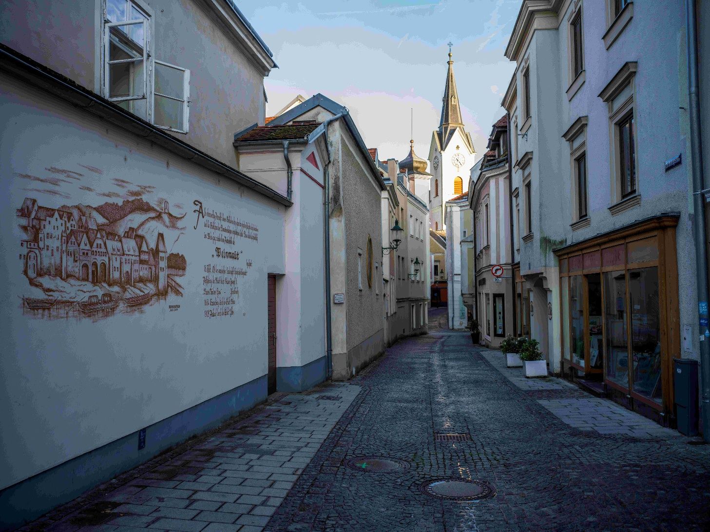 Régi városi sikátor Ybbsben