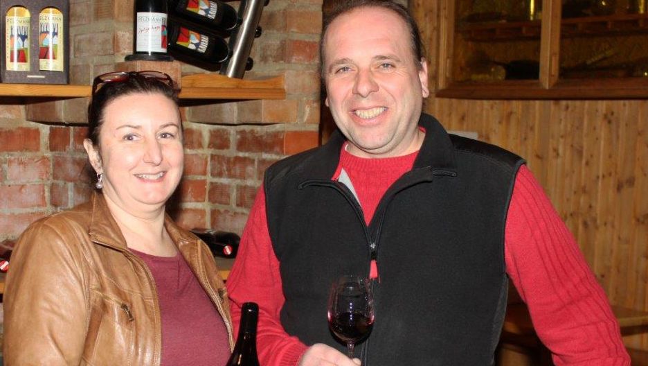 Horst és Irene Pelzmann a kóstolóteremben