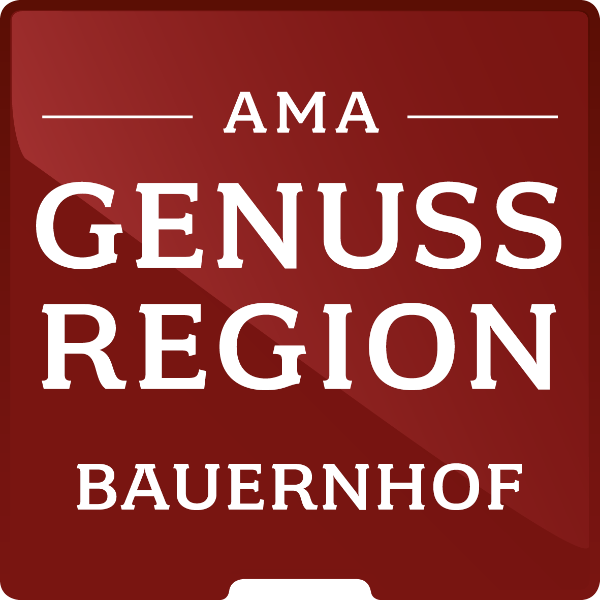 Az AMA Genussregion logója a "Bauernhof" felirattal.