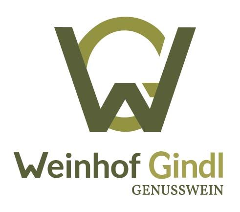 A Weinhof Gindl logója stilizált "WG" betűvel és a "Weinhof Gindl Genusswein" felirattal.