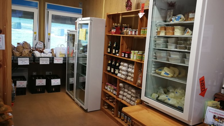 Products in the Heilos farm shop, &copy; Claudia Gugler