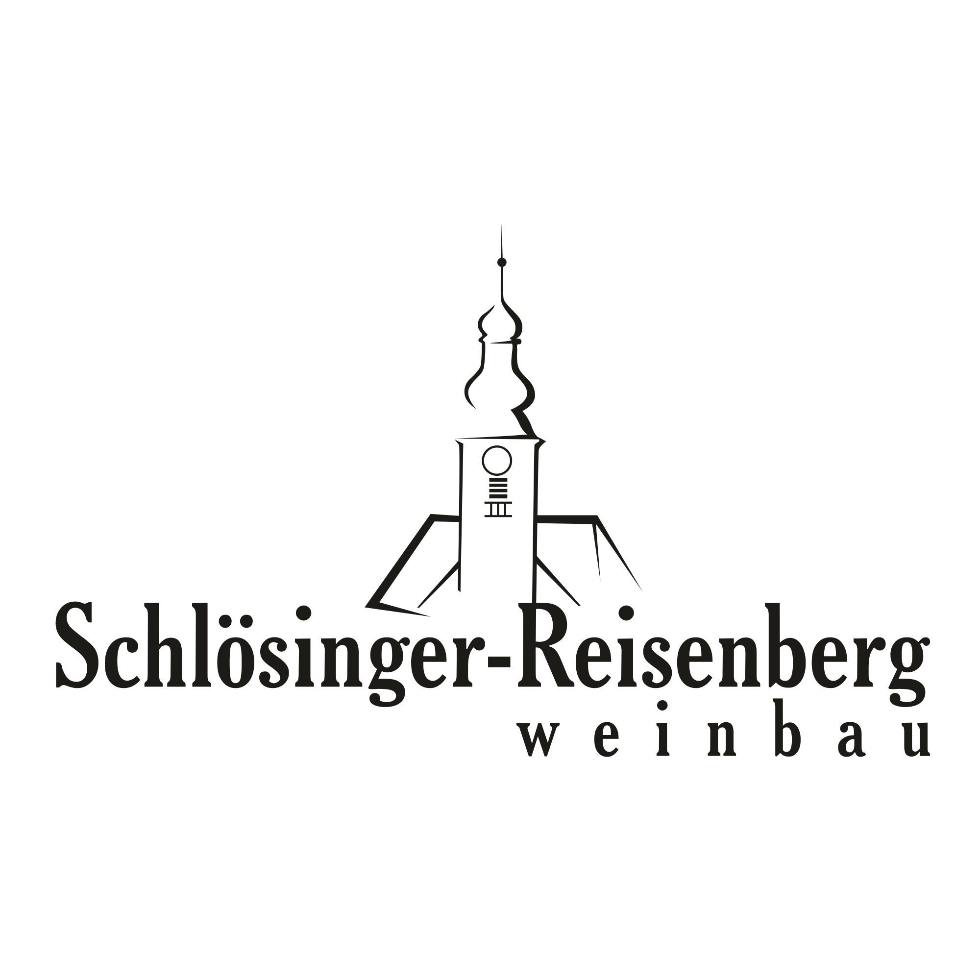A Schlösinger-Reisenberg Weinbau logója stilizált toronnyal.