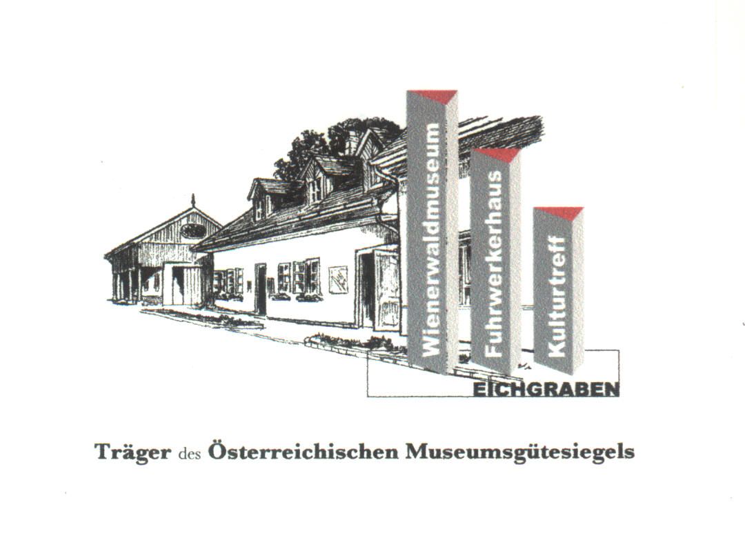 Egy épület illusztrációja a Wienerwaldmuseum, a Fuhrwerkerhaus és a Kulturtreff táblákkal.