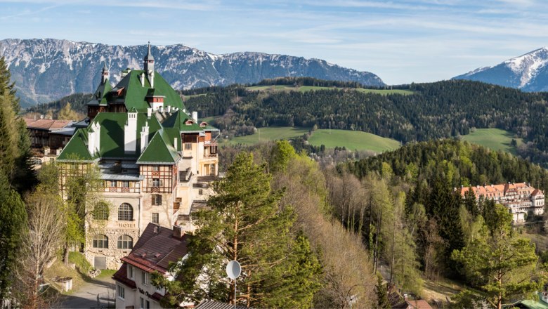 Kilátás a Grandhotel Semmeringre, © Wiener Alpen in Niederösterreich/ Franz Zwickl