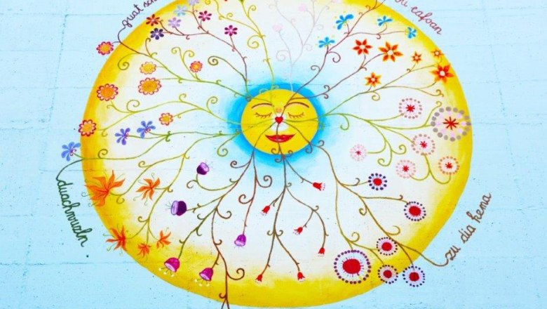 Mandala on silo wall, &copy; Waldviertler Seminarhaus Gauguschm&uuml;hle