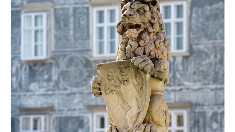 Lion on city fountain, © Himmel